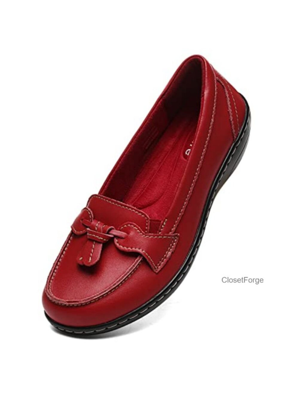 Women's Classic Comfort Leather Loafers Slip-Ons Tassel Dress Shoes Work Office